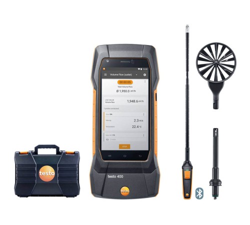 Комплект Testo 400 для вентиляции с зондом-крыльчаткой 16 мм Комплект Testo 400 для вентиляции с зондом-крыльчаткой 16 мм